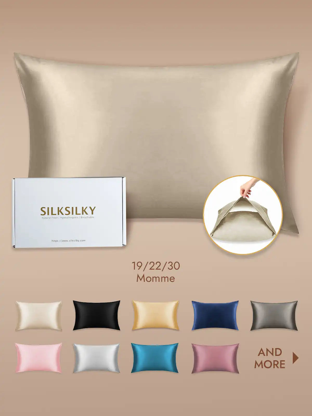 100% Mulberry Silk Pillowcase with Envelope Closure
