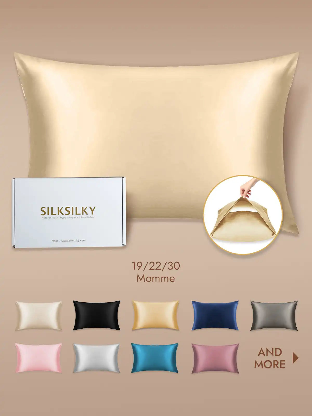 100% Mulberry Silk Pillowcase with Envelope Closure
