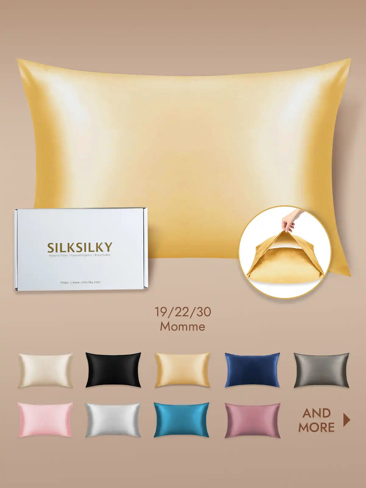 100% Mulberry Silk Pillowcase with Envelope Closure