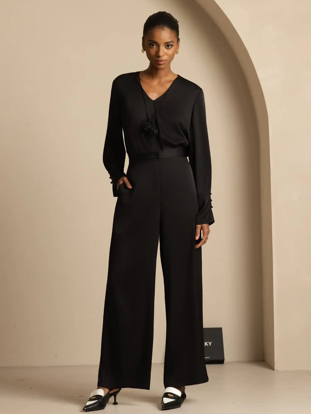 Clearance - 19Momme Silk Women’s Wide-Leg High-Waist Business Casual Pants