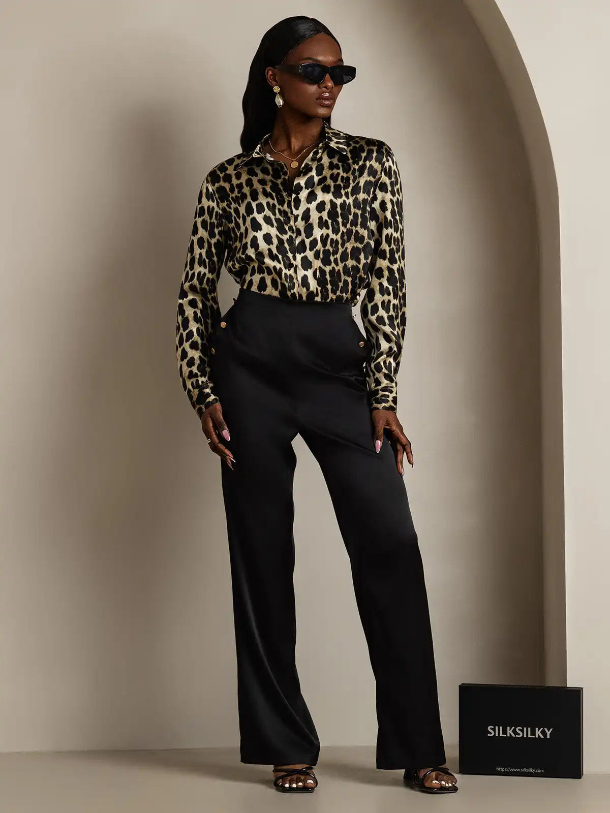 Women’s 19 Momme Silk Long Sleeves Button-Up Shirt