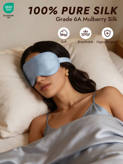 100% Mulberry Silk Eye Mask And Envelope Pouch Set 2Pcs