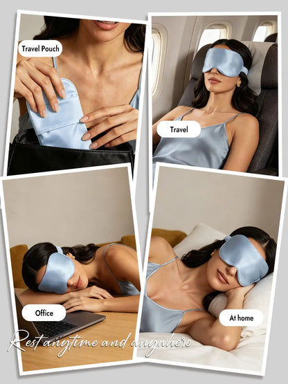 100% Mulberry Silk Eye Mask And Envelope Pouch Set 2Pcs