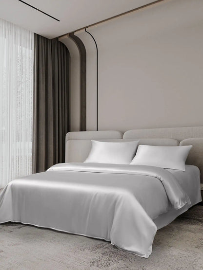 19Momme 4Pcs Silk Set Duvet Cover+Flat Sheet+2x Pillowcases