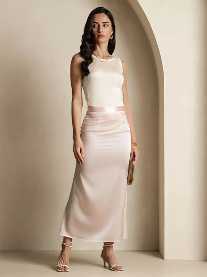 100% Mulberry Silk Sleeveless Round Neck Women's Tank Top
