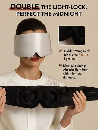 100% Mulberry Silk 3D Contoured Eye Mask With Velcro Closure