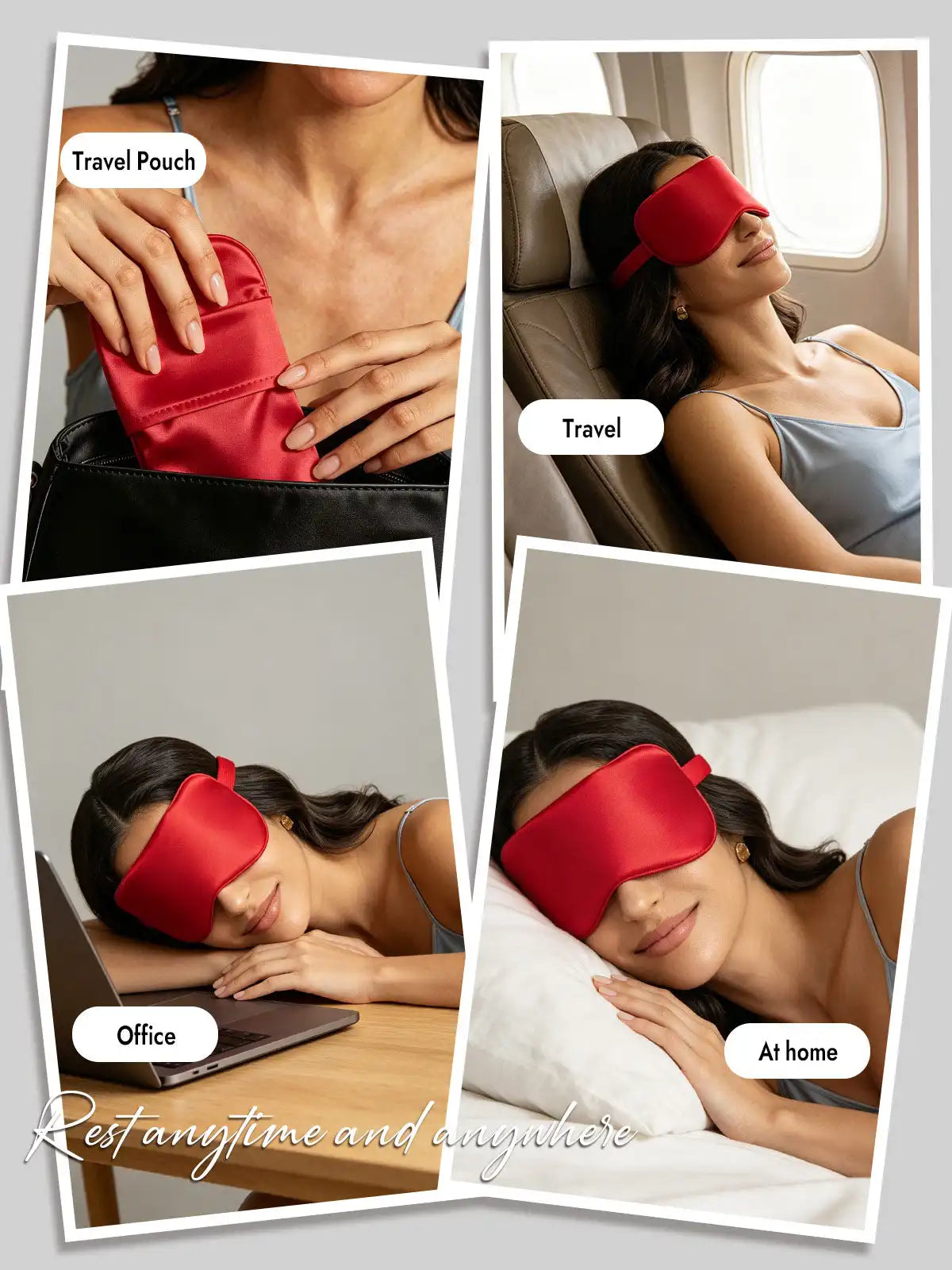 100% Mulberry Silk Eye Mask And Envelope Pouch Set 2Pcs
