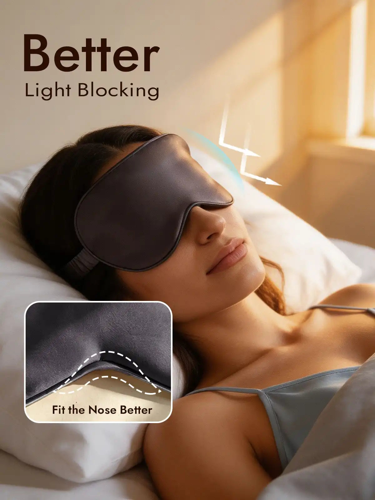 100% Mulberry Silk Eye Mask And Envelope Pouch Set 2Pcs