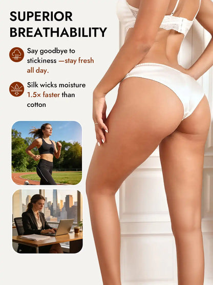 100% Mulberry Silk Briefs Comfy Breathable Panty