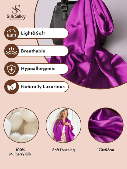 100% Mulberry Silk Long Scarf/Shawl 170x53cm
