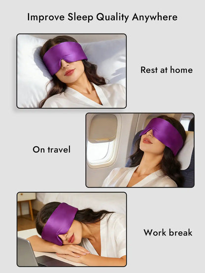 100% Mulberry Silk Adjustable Velcro Wrap-Around Silk Sleep Eye Mask