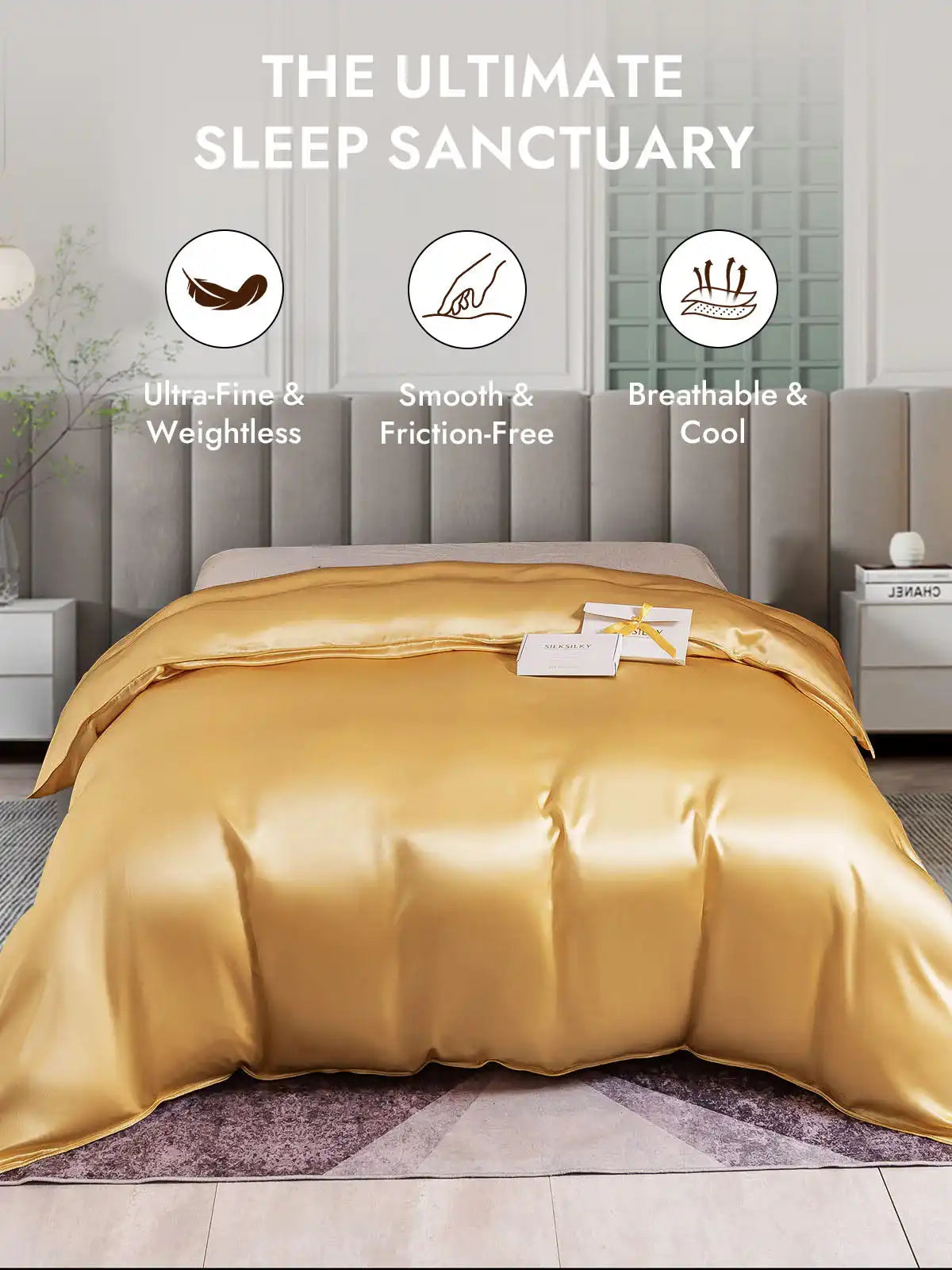 25Momme Mulberry Silk Seamless Duvet Cover (WITHOUT PILLOWCASES)