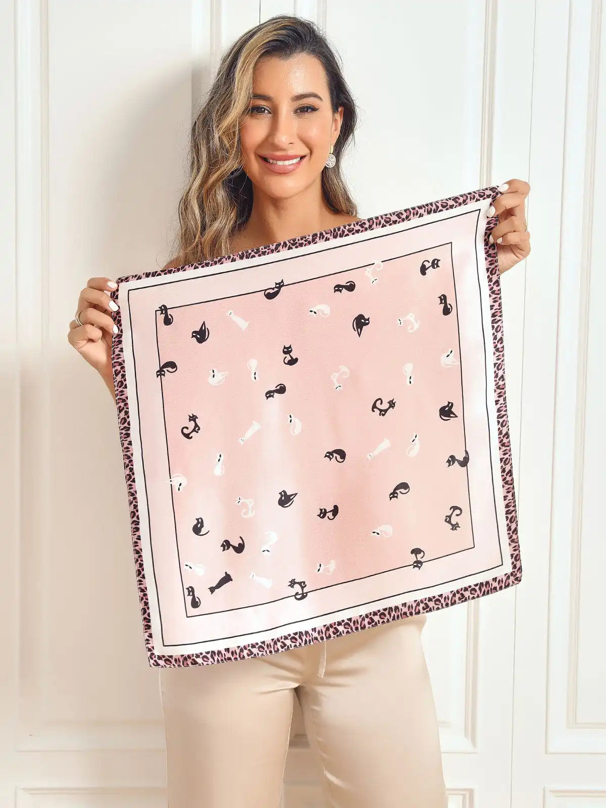 100% Mulberry Silk Printed Designer Square Scarf 53x53cm/21