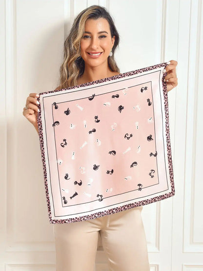 100% Mulberry Silk Printed Designer Square Scarf 53x53cm/21