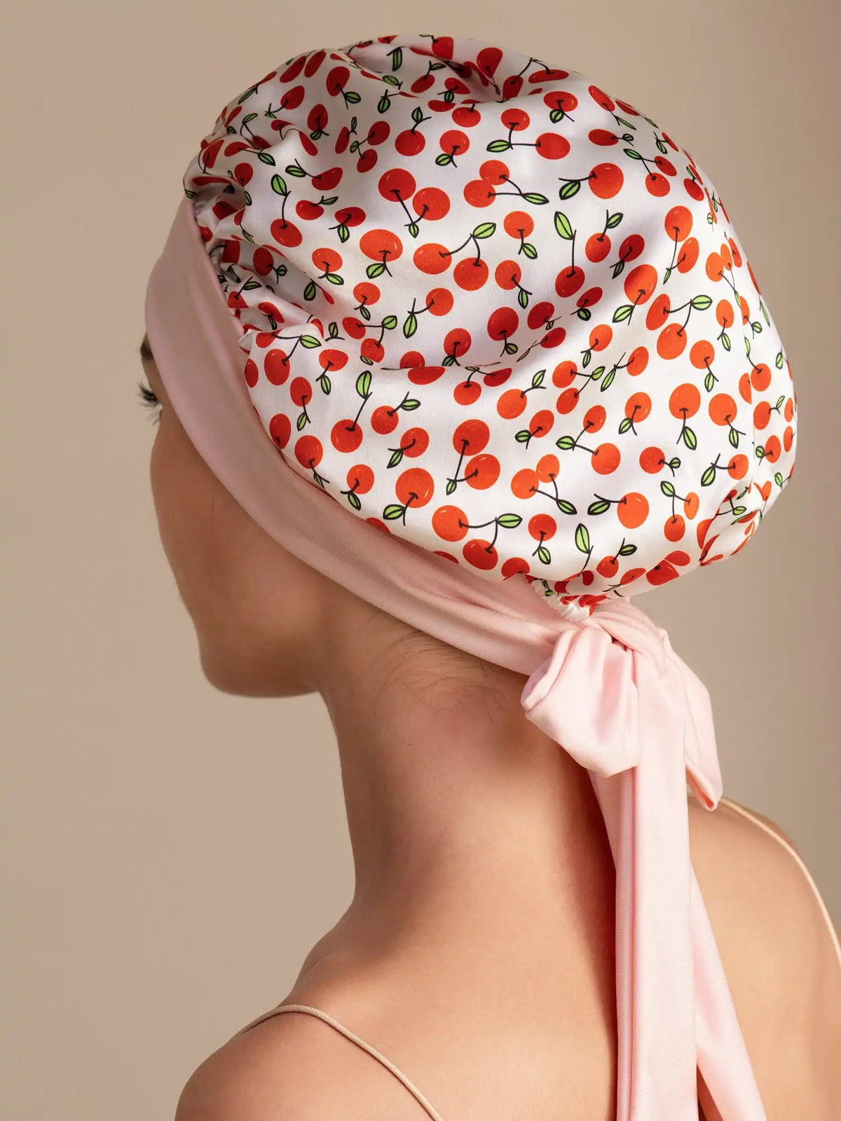 100% Mulberry Silk Bonnet Bowknot Tie Sleep Cap for Hair Protection