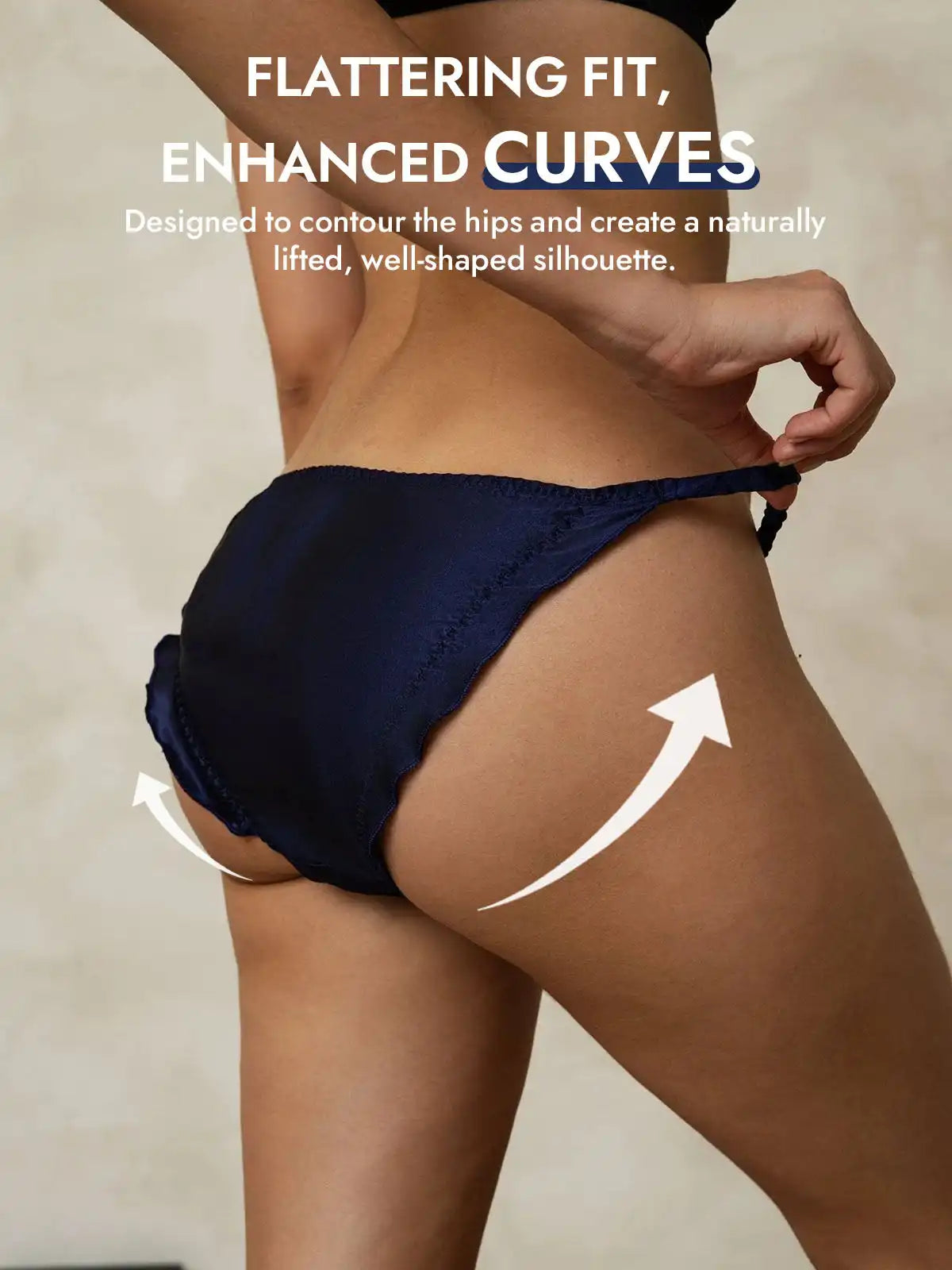100% Mulberry Silk Ruffle Trim String Panty