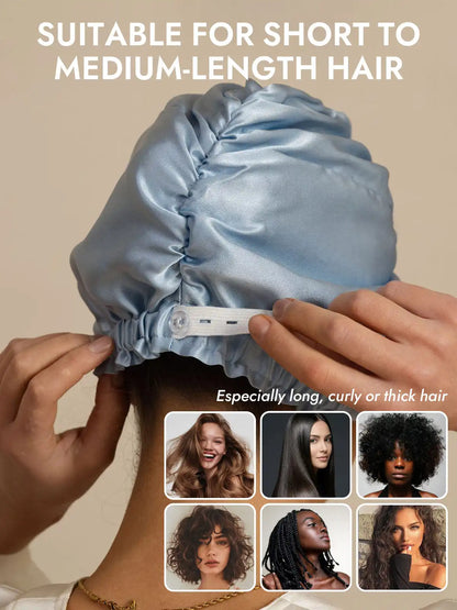 22Momme 100% Mulberry Silk Knot-Front Hair Bonnet with Adjustable Button Design