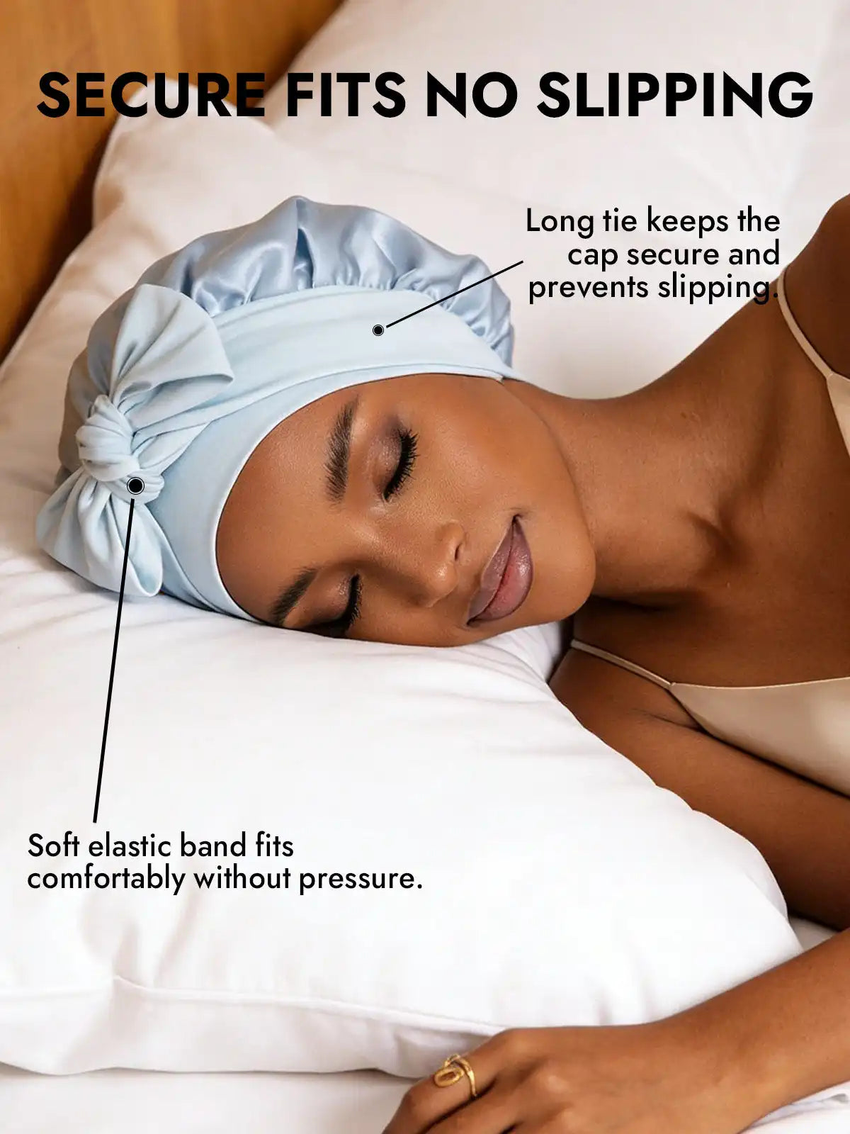 100% Mulberry Silk Double-Layer Bonnet with Adjustable Long Tie