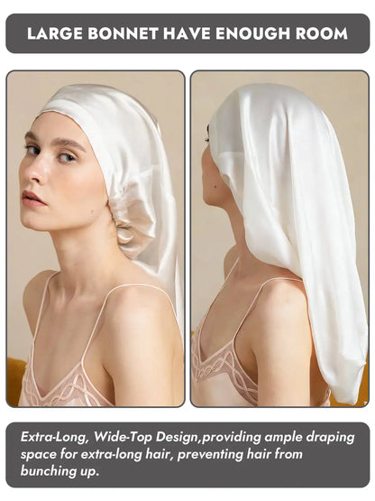 100% Mulberry Silk Elegant Bonnet for Long Hair