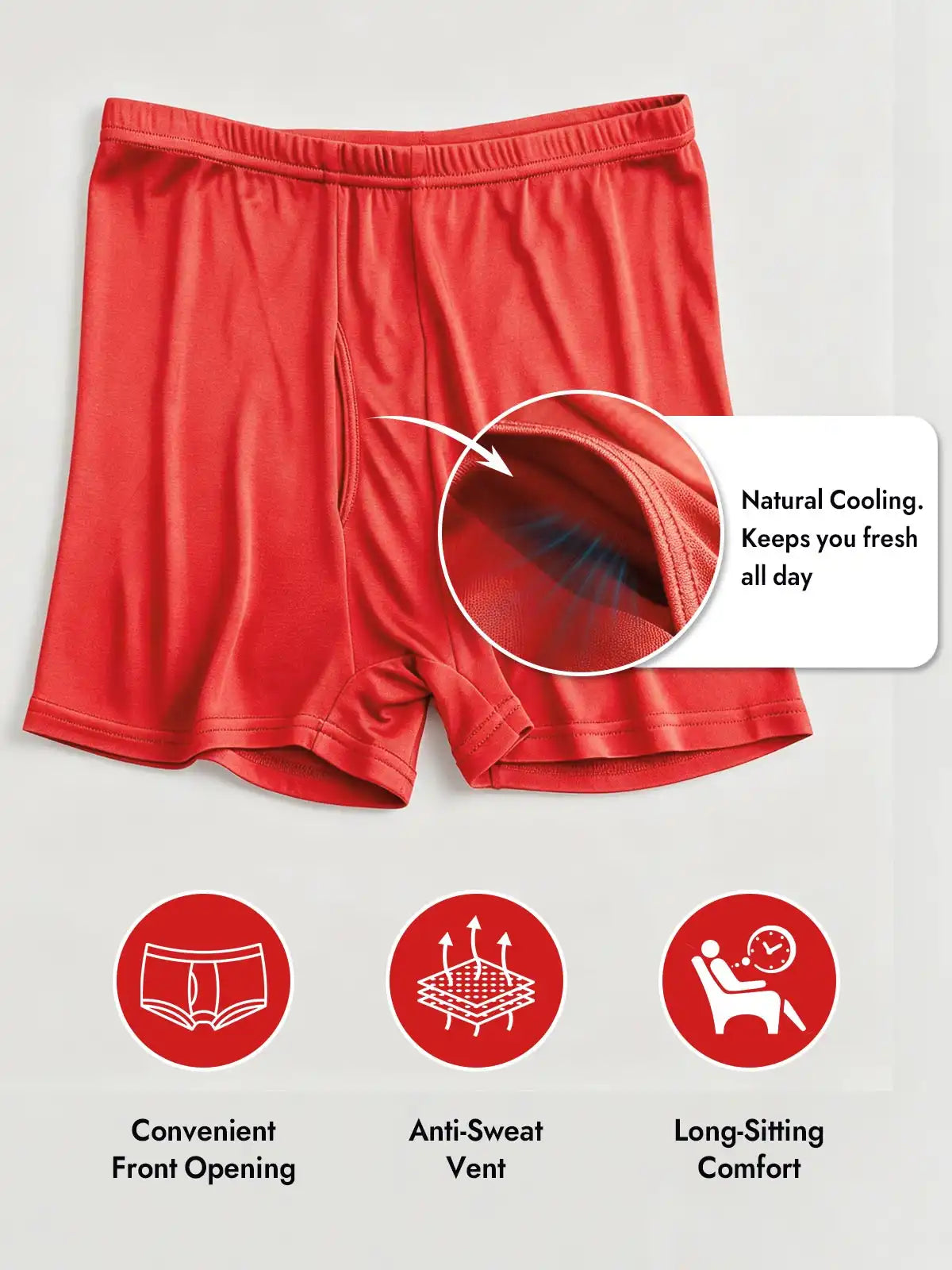 100% Mulberry Silk Mens Underwear with Front Opening