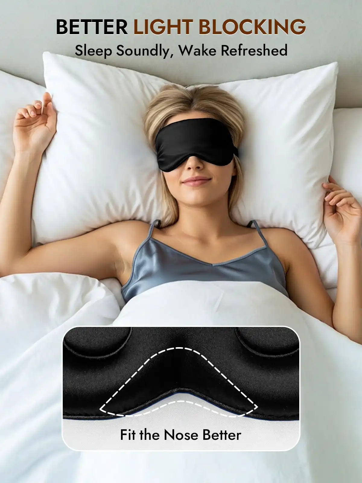 Clearance - 100% Mulberry Silk Eye Mask With Elastic Band