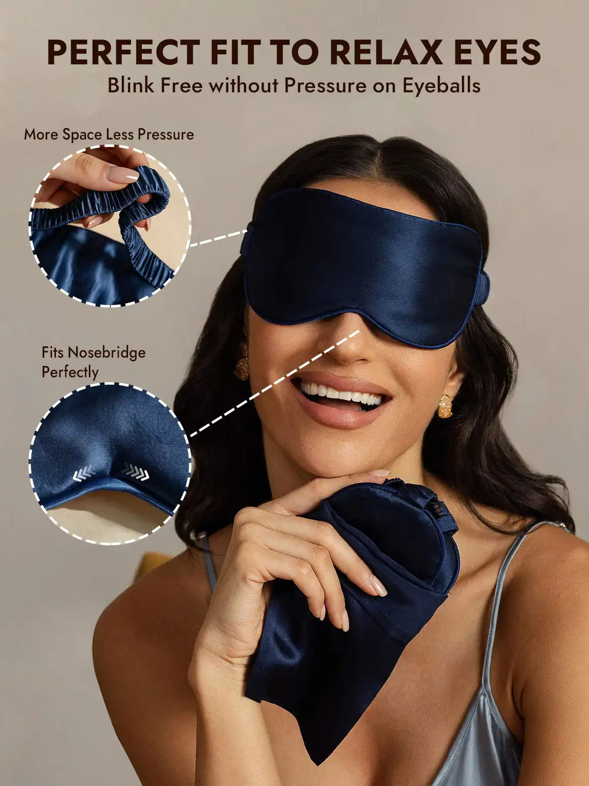 100% Mulberry Silk Eye Mask And Envelope Pouch Set 2Pcs