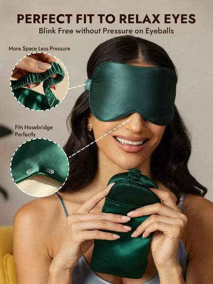 100% Mulberry Silk Eye Mask And Envelope Pouch Set 2Pcs