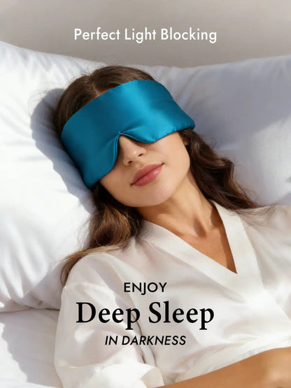 100% Mulberry Silk Adjustable Velcro Wrap-Around Silk Sleep Eye Mask