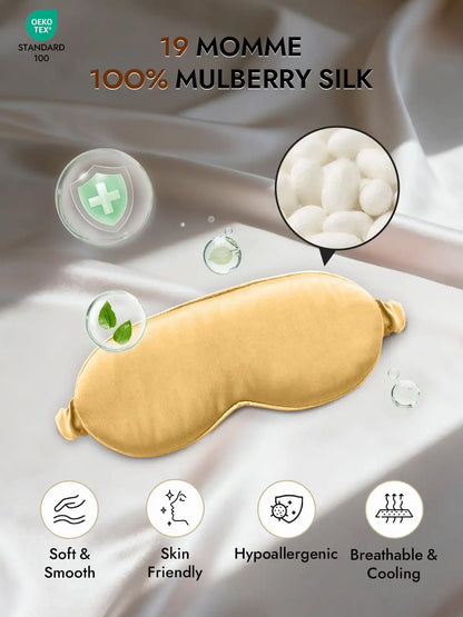 Clearance - 100% Mulberry Silk Eye Mask With Elastic Band