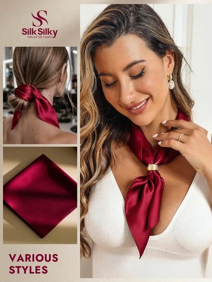100% Mulberry Silk Square Scarf 53x53cm/21