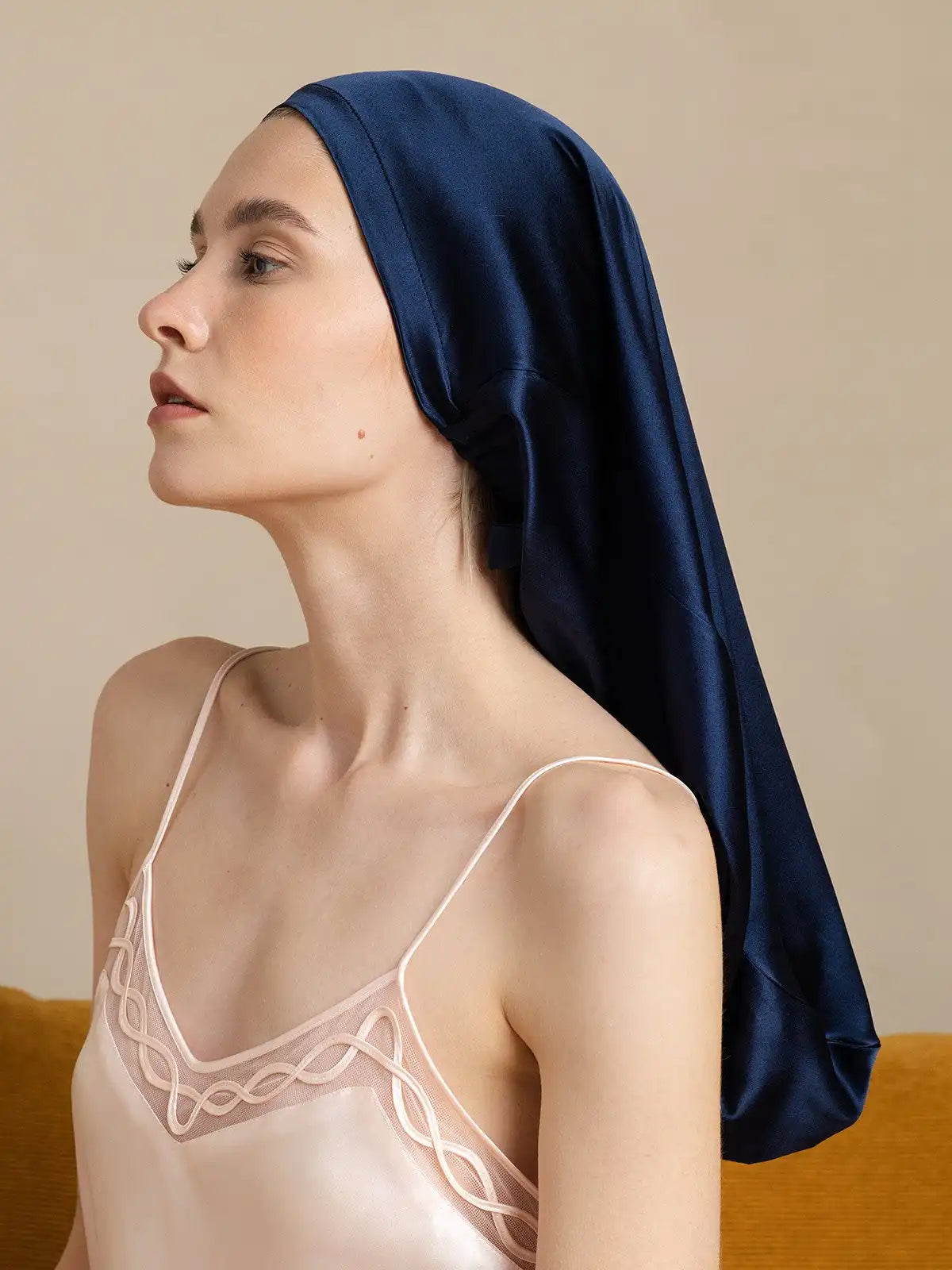 100% Mulberry Silk Elegant Bonnet for Long Hair