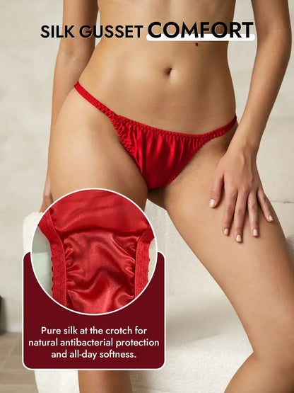 100% Mulberry Silk String Thong Sexy Panty