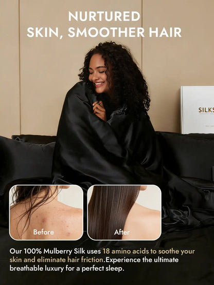 25Momme Mulberry Silk Seamless Duvet Cover (WITHOUT PILLOWCASES)