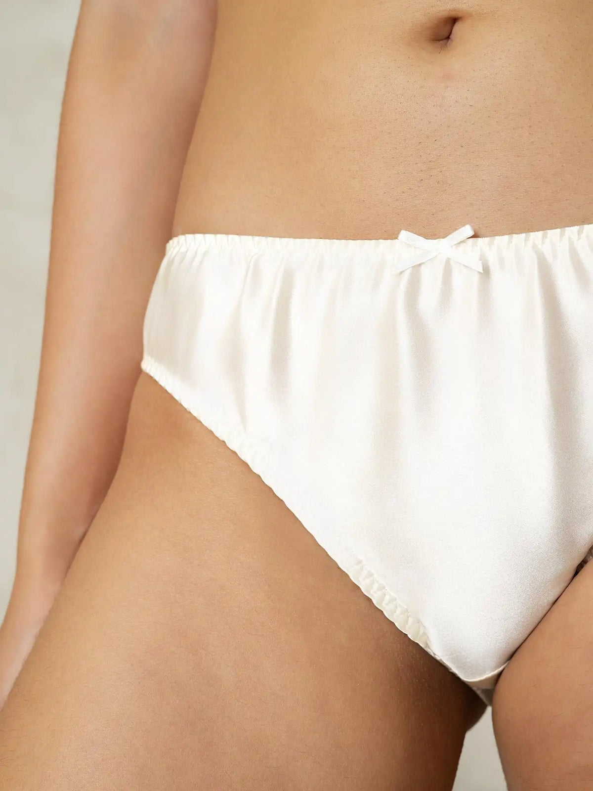100% Mulberry Silk Classic Bikini Panty with Bow