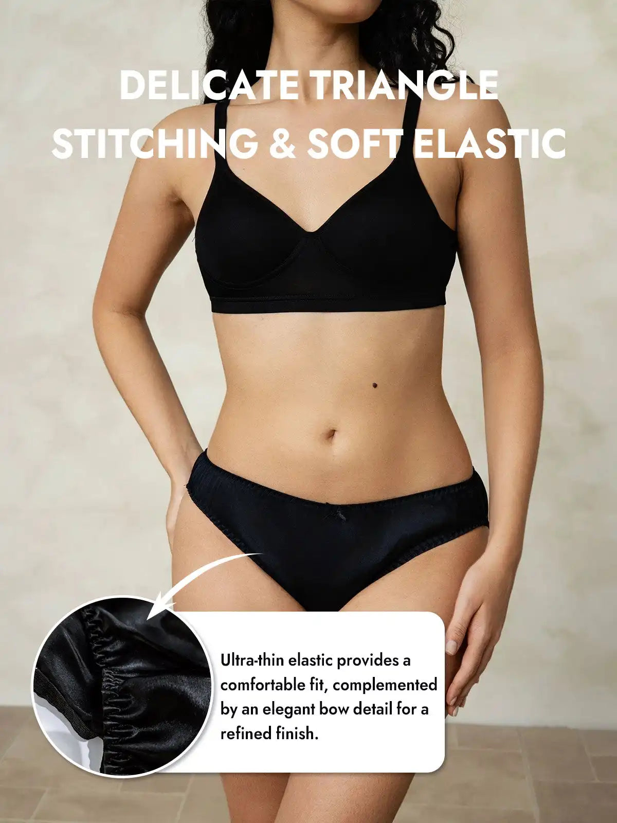 100% Mulberry Silk Classic Bikini Panty with Bow