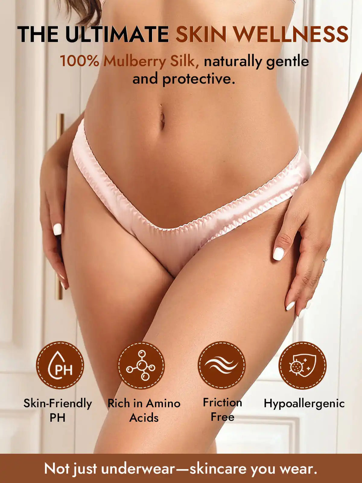 100% Mulberry Silk Briefs Comfy Breathable Panty