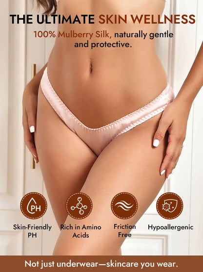 100% Mulberry Silk Briefs Comfy Breathable Panty