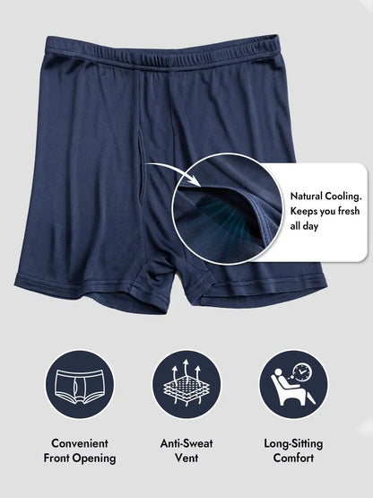 100% Mulberry Silk Mens Underwear with Front Opening