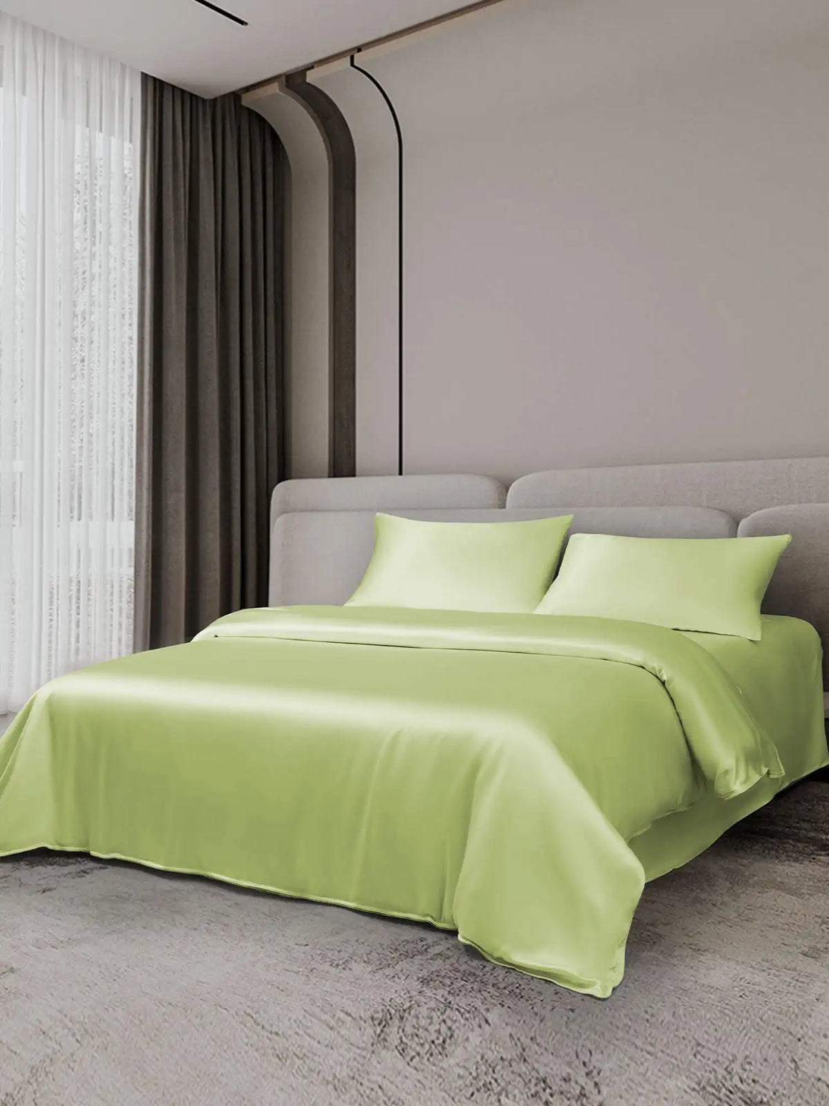 19Momme 4Pcs Silk Set Duvet Cover+Flat Sheet+2x Pillowcases