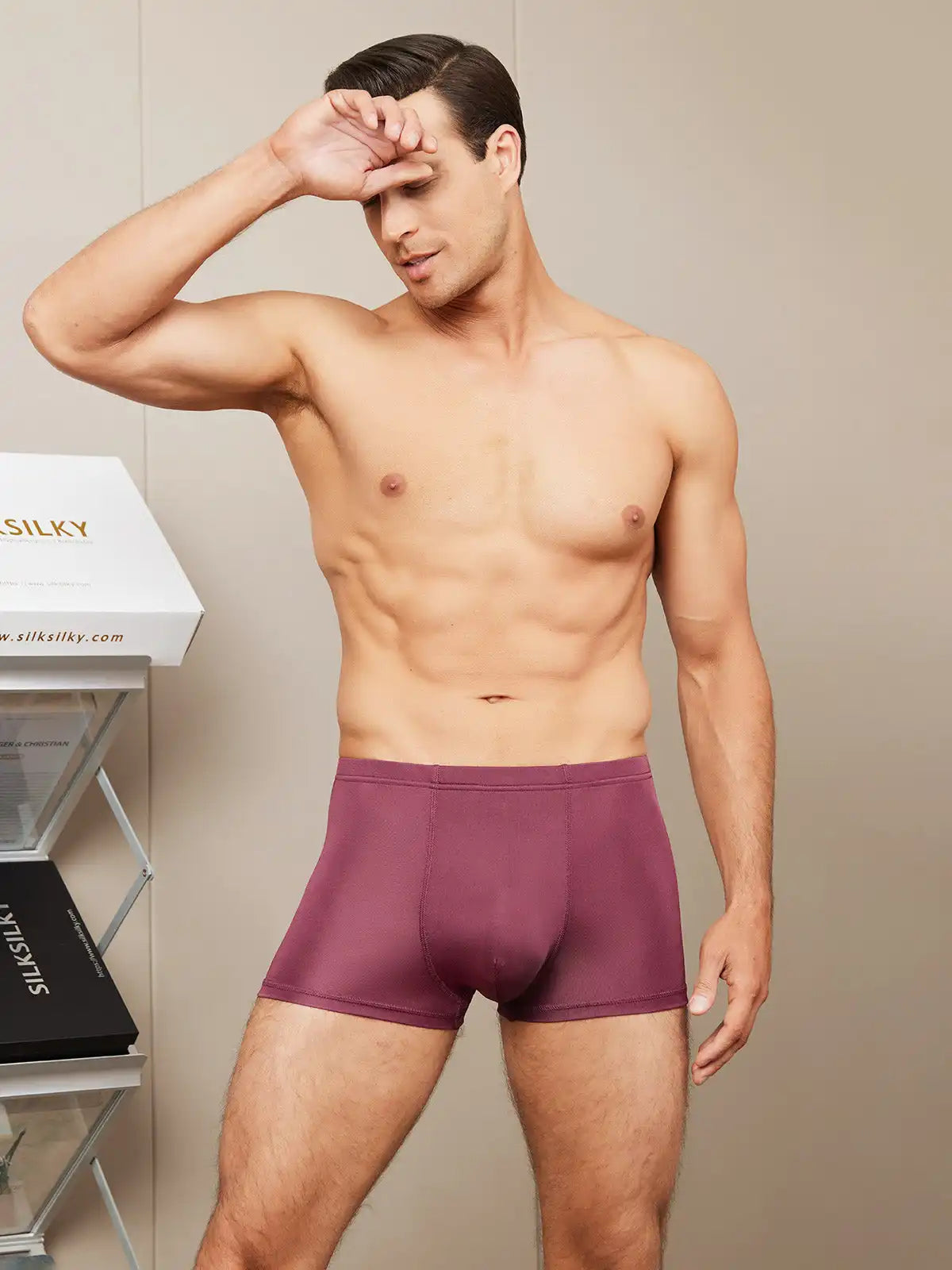 Men‘s 100% Mulberry Silk Boxer Briefs Underwear