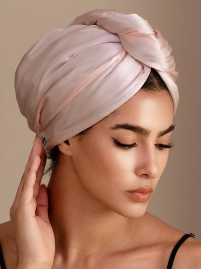 100% Mulberry Silk Double-Sided Hair Towel Wrap – Quick Dry, Frizz Free & Gentle on Hair