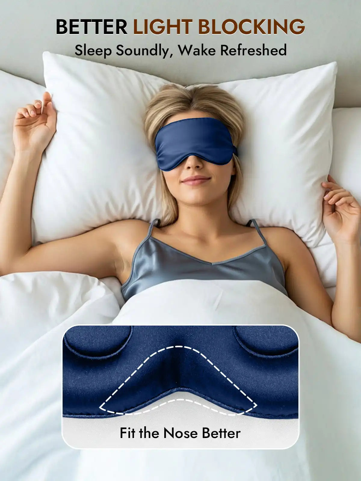 Clearance - 100% Mulberry Silk Eye Mask With Elastic Band