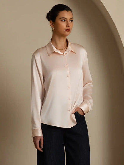 Women’s 19 Momme Silk Long Sleeves Button-Up Shirt