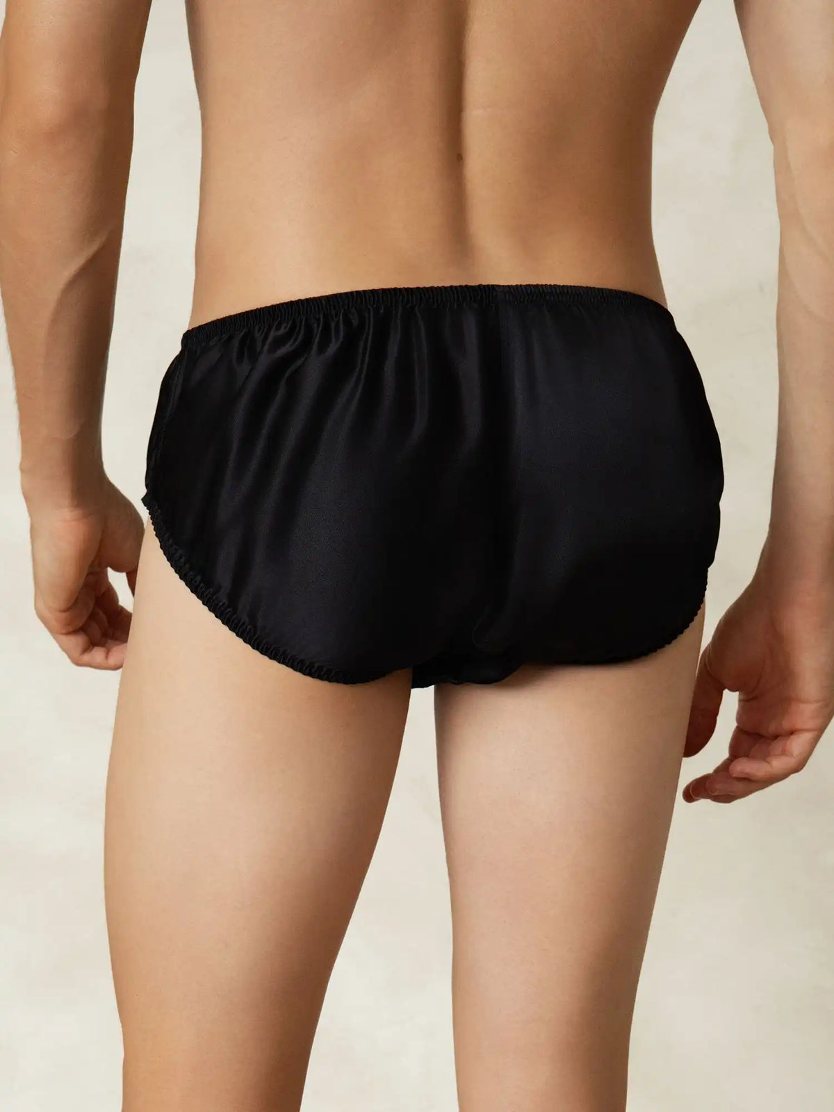 100% Mulberry Silk Briefs Men's Underwear with Elastic Waistband