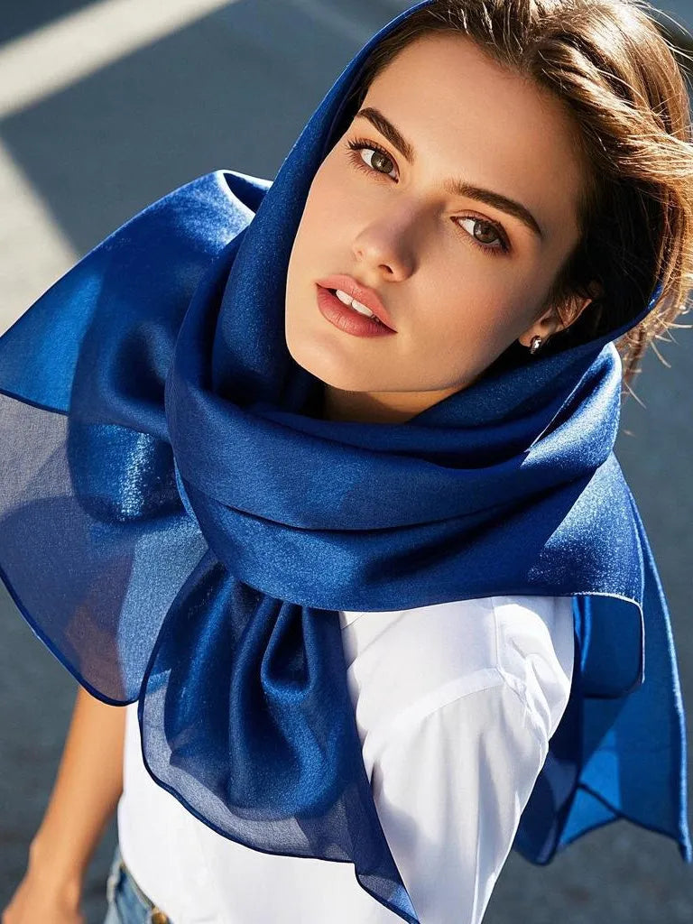 100% Mulberry Silk Rectangle Long Scarf/Shawl 170x53cm/67
