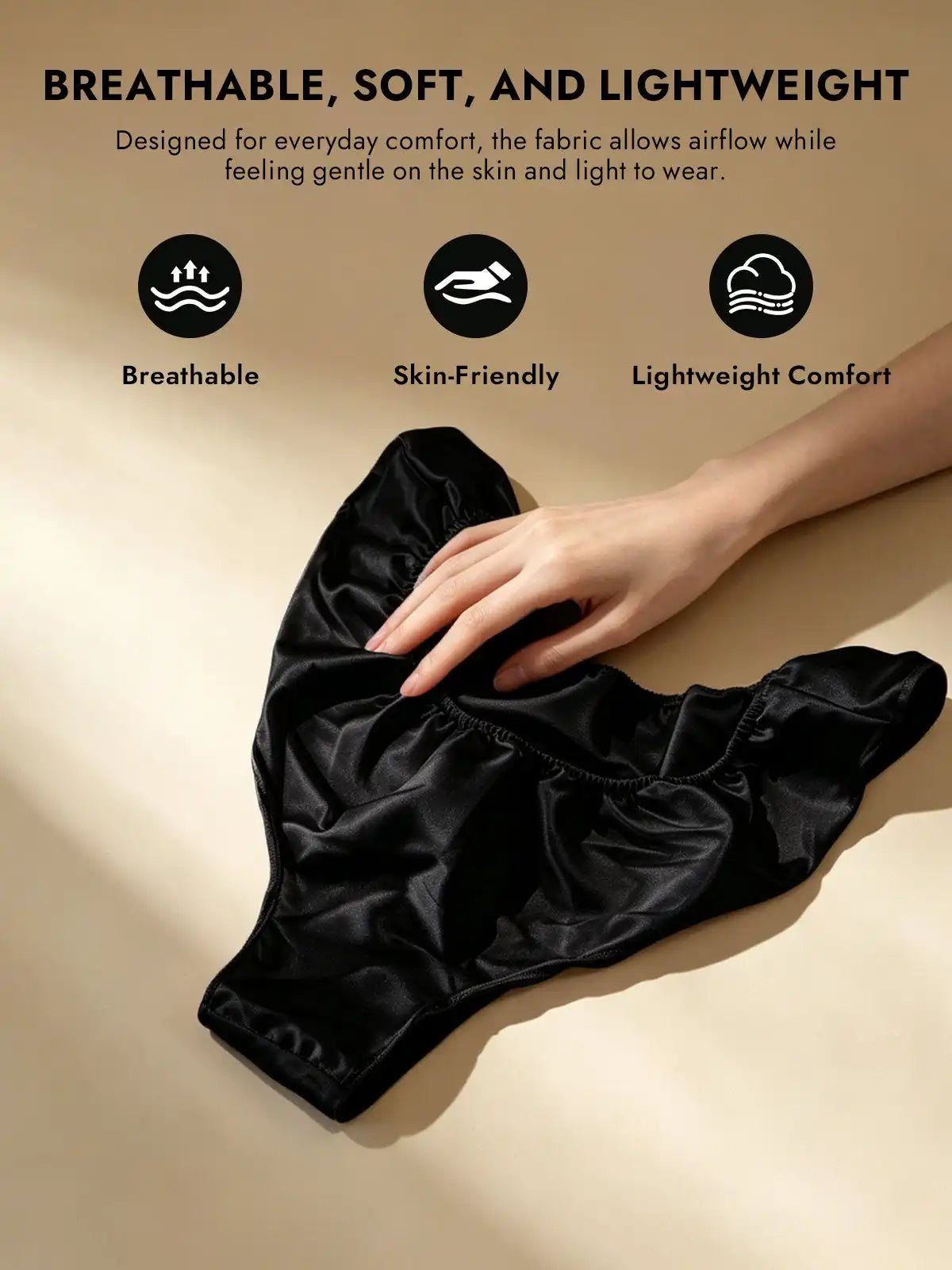100% Mulberry Silk Low-Rise Ruffle Trim Panty