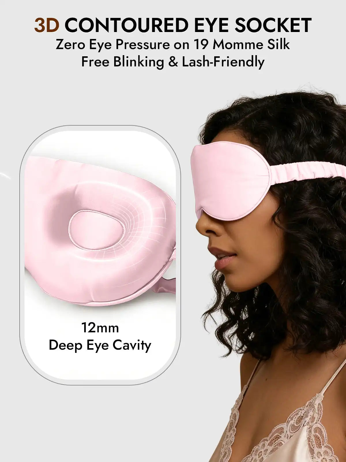 Clearance - 100% Mulberry Silk Eye Mask With Elastic Band