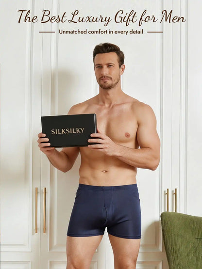 100% Mulberry Silk Mens Underwear with Front Opening