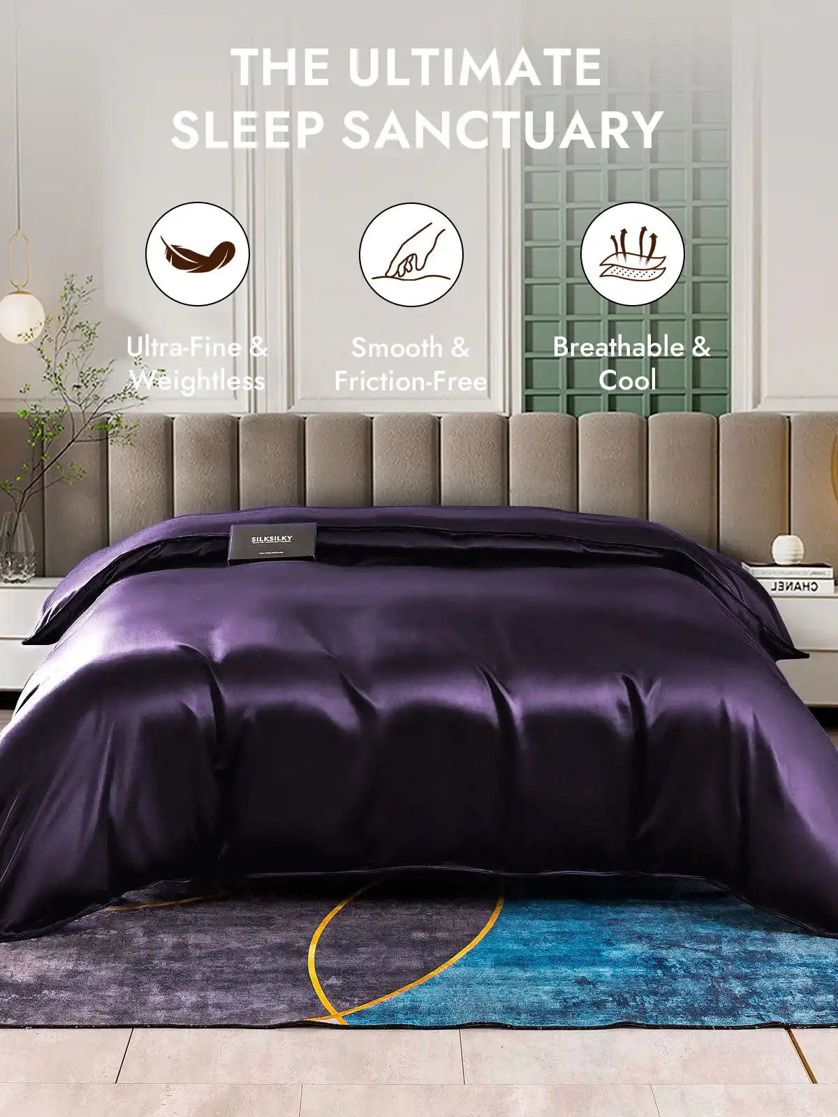 25Momme Mulberry Silk Seamless Duvet Cover (WITHOUT PILLOWCASES)