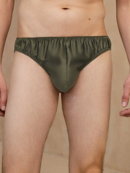 Pure Silk Men's Comfort Breathable Brief Underwear